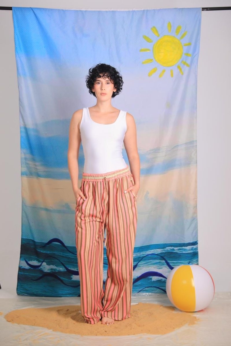 Striped Linen Lounge Pants - Daco