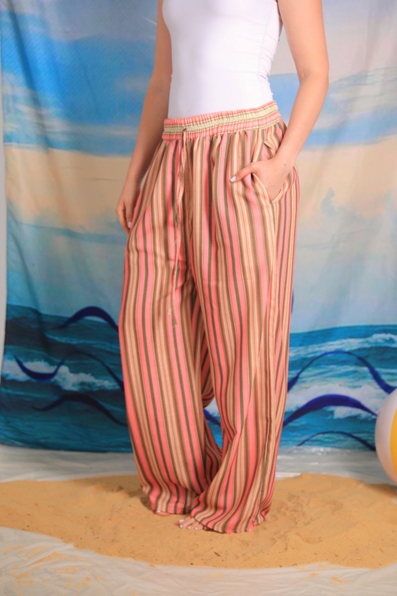 Striped Linen Lounge Pants - Daco